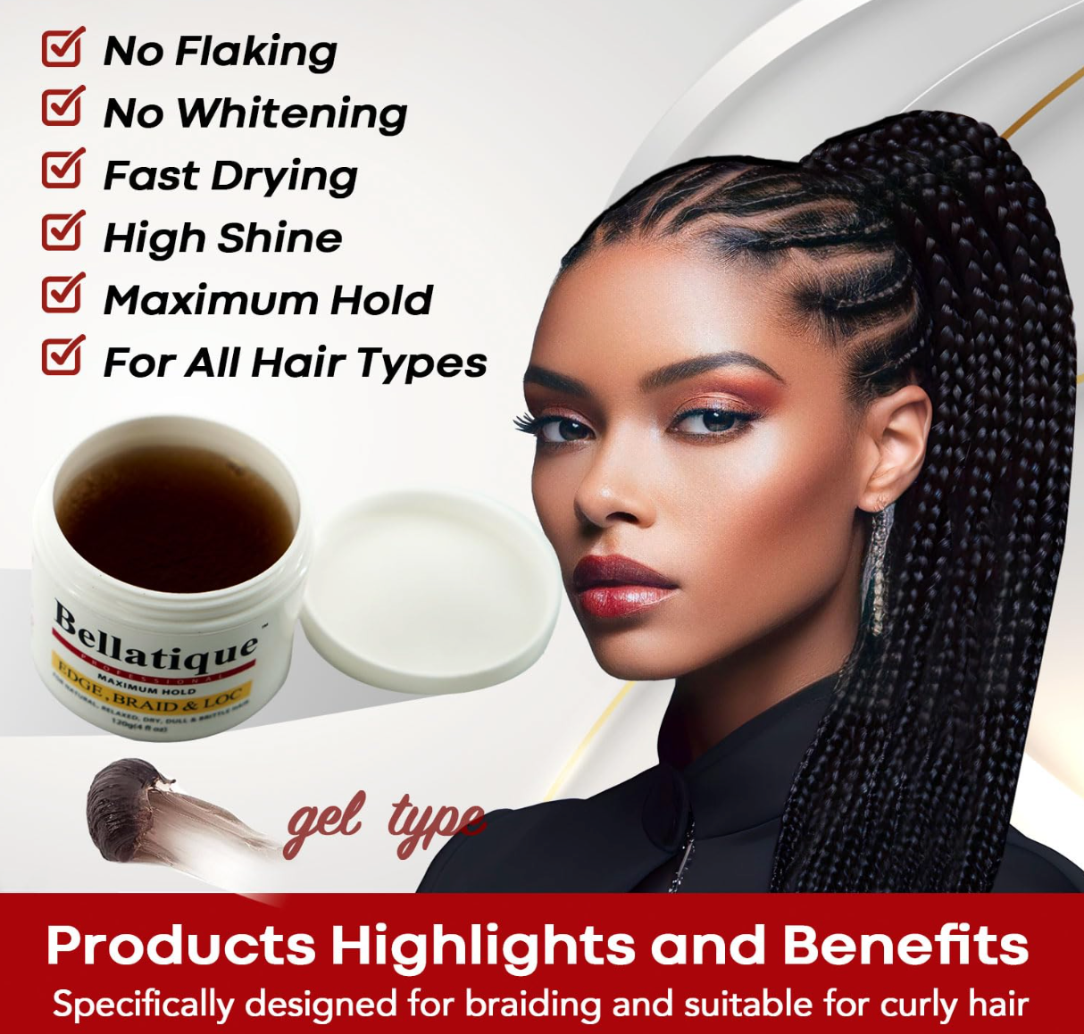 Professional Braiding Gel Maximum Hold Bellatique