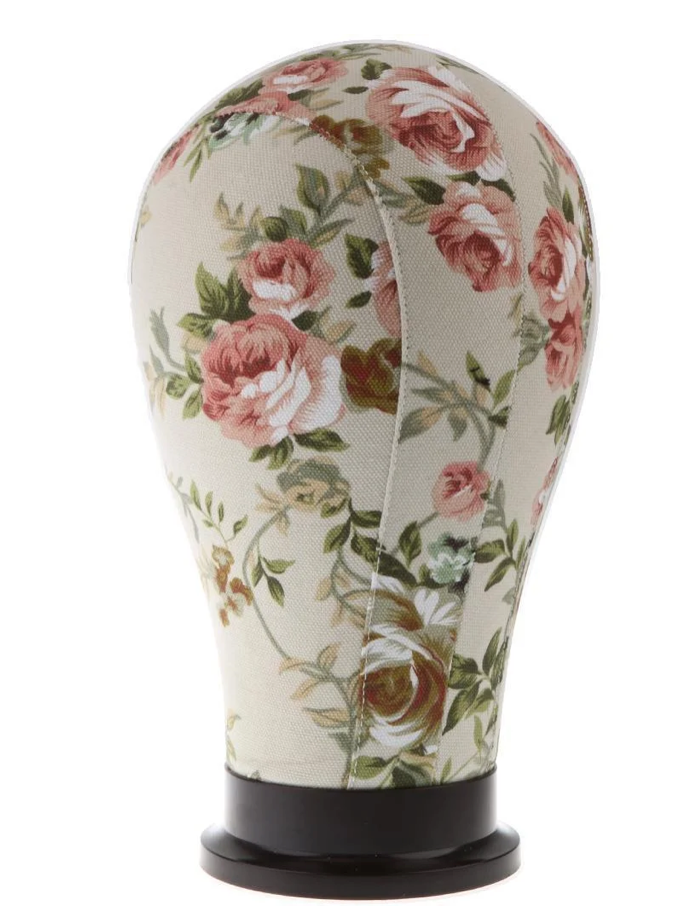 High Quality Knitted Floral Canvas Block Model Head with inch 03