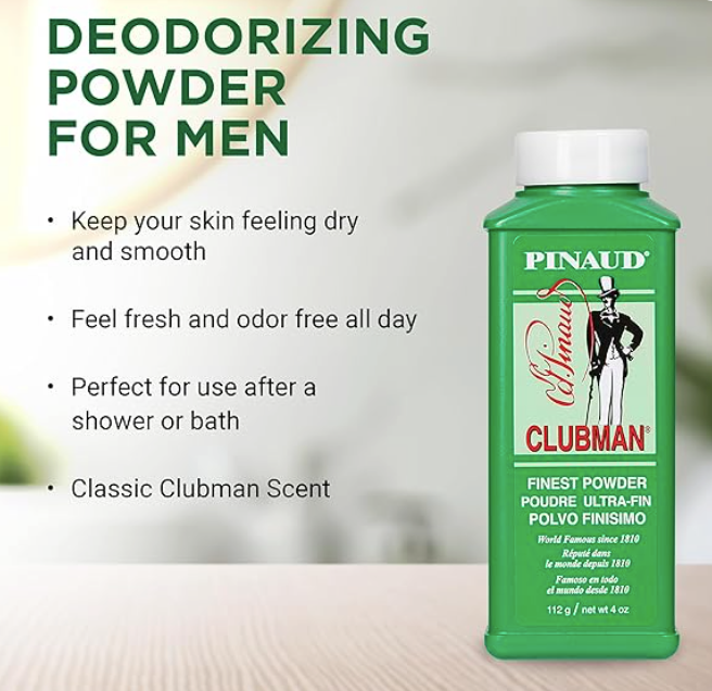 Clubman Pinaud Finest Powder, White, Skin Soothing,