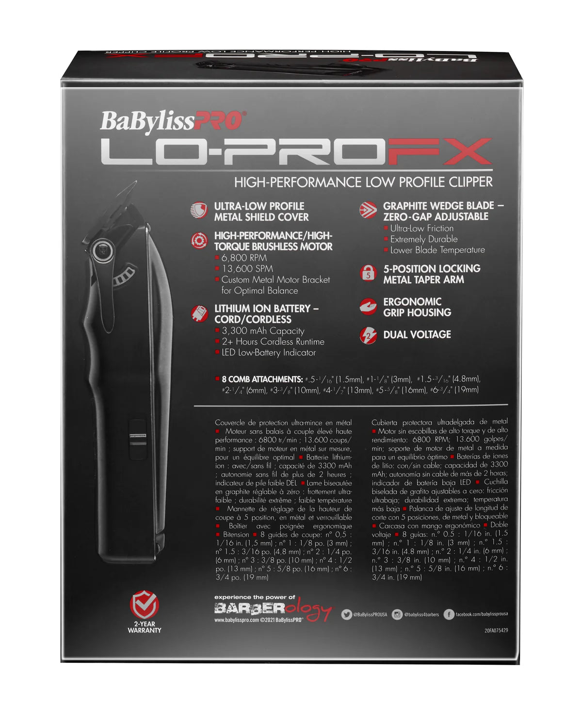 BaBylissPRO Lo-Pro FX High-Performance Low Profile Clipper