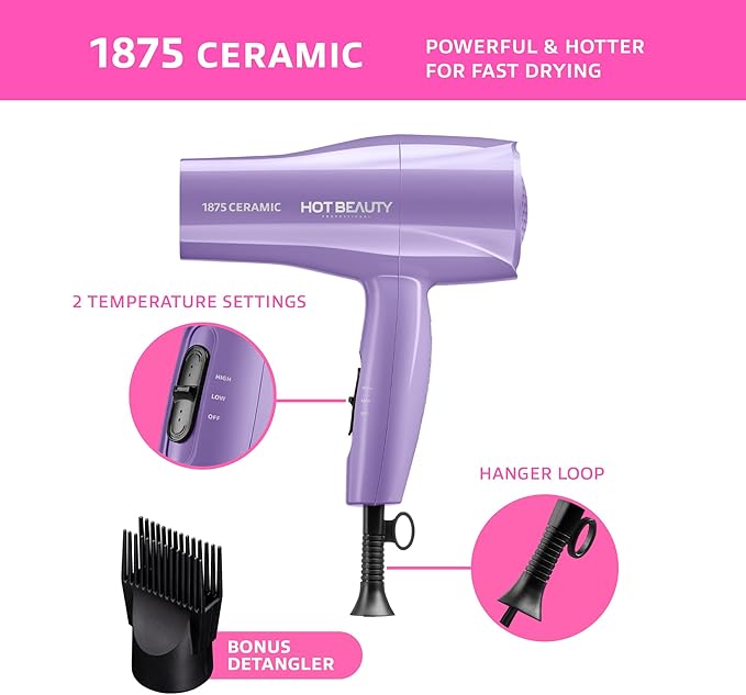 Hot Beauty 1875 Ceramic Hair Styling Dryer