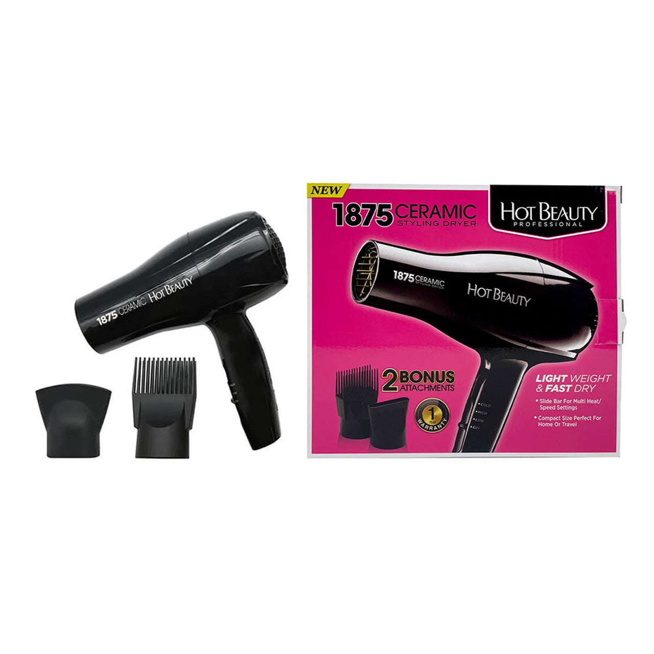 Hot Beauty 1875 Ceramic Hair Styling Dryer