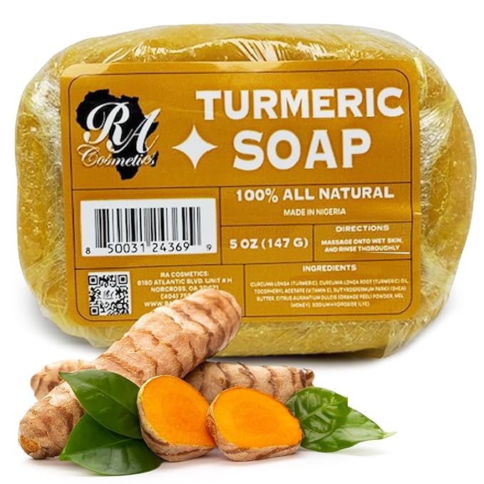 RA COSMETICS 100% Turmeric Facial And Body Soap Natural Cleansing Bar