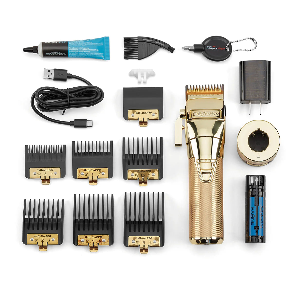 BaBylissPRO FXONE GOLDFX All-Metal Interchangeable-Battery Cordless Clipper