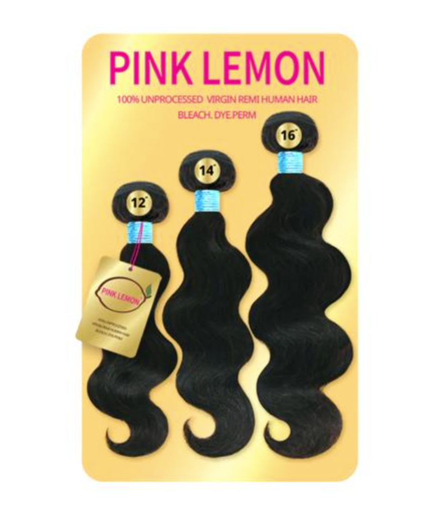 Pink Lemon Virgin Human Hair Weave 3 Bundles Body wave