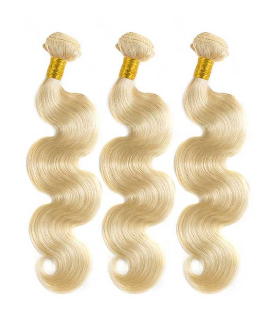 613 Human Hair Light Blonde Color Body Wave Hair