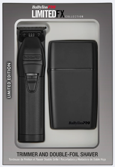 BaBylissPRO® LimitedFX Black Trimmer and Double-Foil Shaver Gift Set