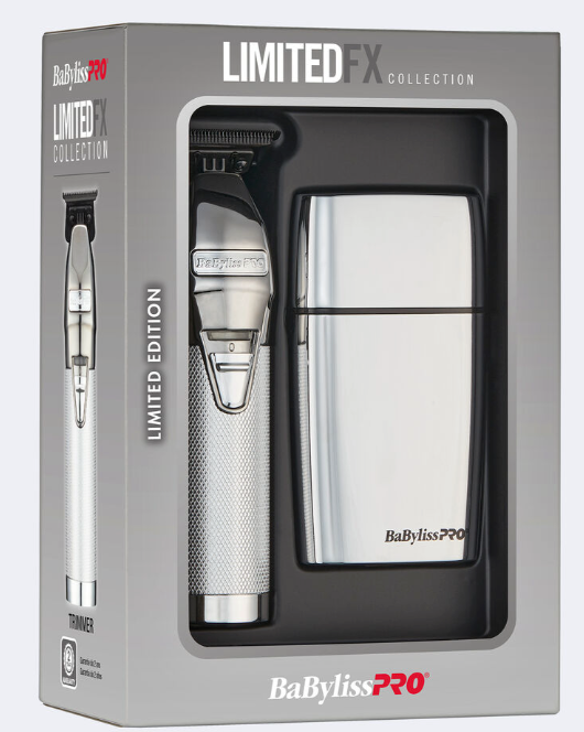 BaBylissPRO® LimitedFX silver Trimmer and Double-Foil Shaver Gift Set