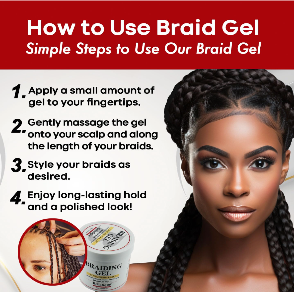 Professional Braiding Gel Maximum Hold Bellatique
