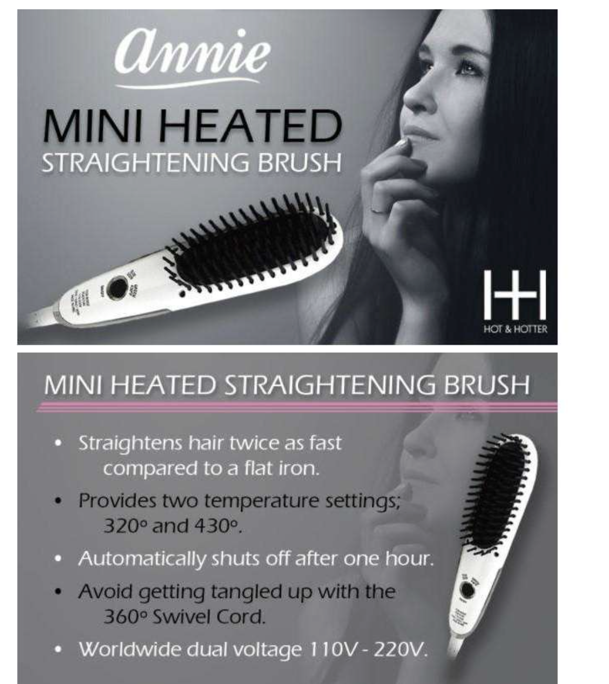 Hot & Hotter Mini Heated Straightening Brush