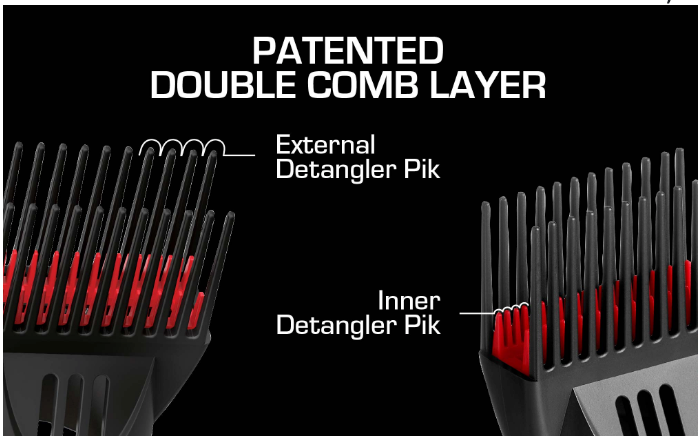 Red by Kiss 2000 Ceramic Salon Blow Dryer with 3 Detangler Bonus Attachments