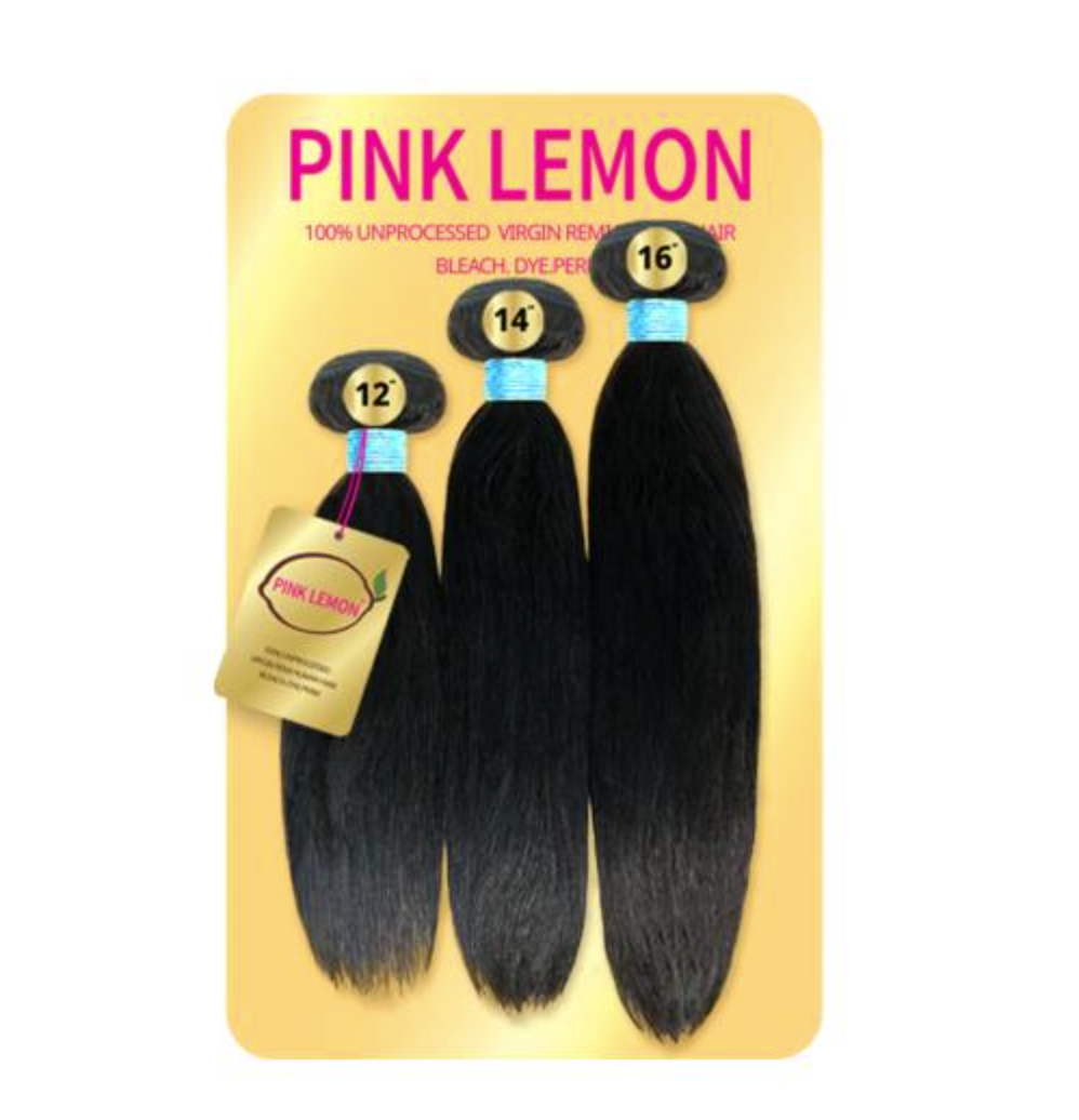 Pink Lemon Virgin Human Hair Weave 3 Bundles straight